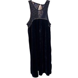 Press Dress Nordstrom Black Velvet Lace Sleeveless Dress Size S
